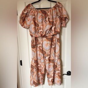 Paisley Off-Shoulder Jumpsuit